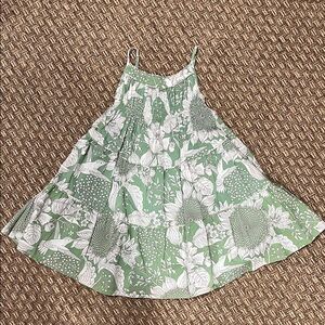 GAP Green and White Floral Kids Casual Dress